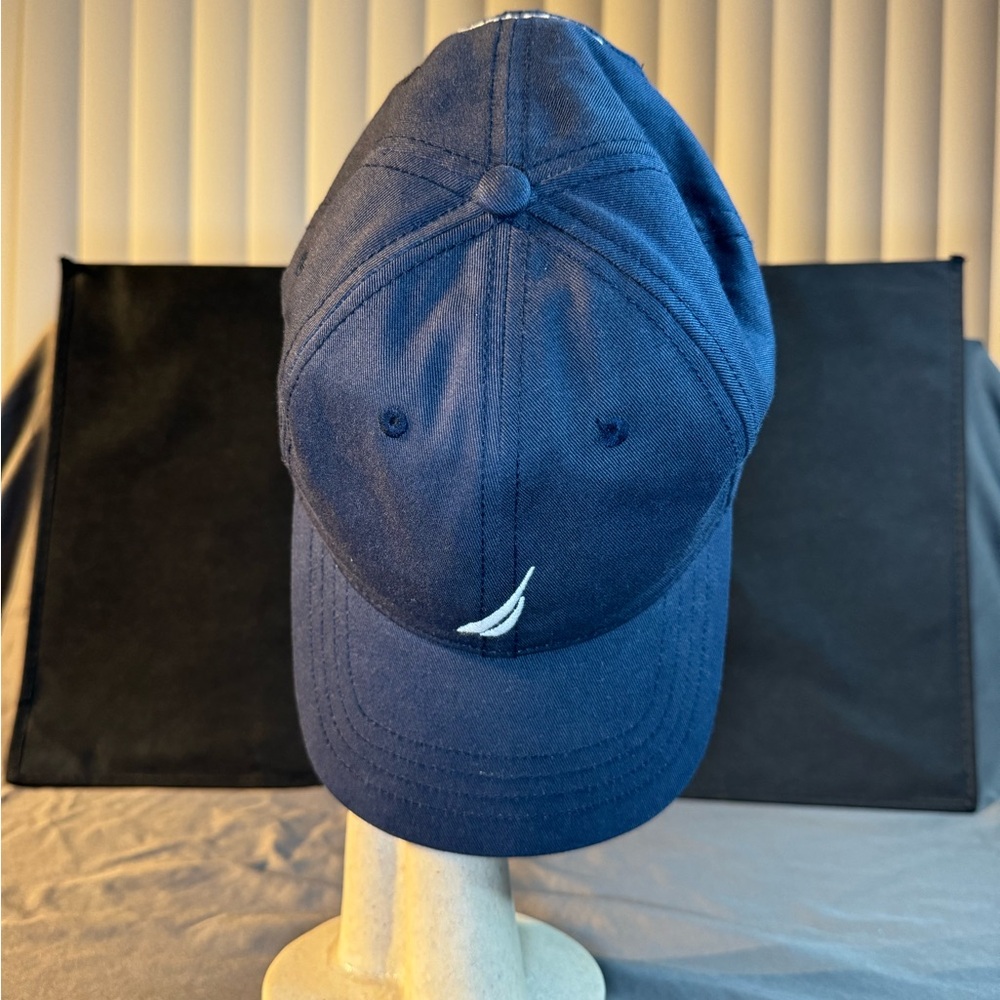 Navy Blue Baseball Cap with White Logo
